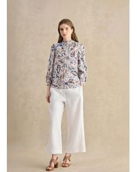 Hobbs - Lillie Linen Cropped Trousers - Lyst