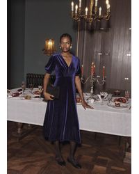 Hobbs - Petite Dormer Velvet Dress - Lyst