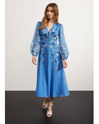 Hobbs - Caversham Silk Floral Dress - Lyst