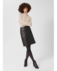 Hobbs - Annalise A Line Leather Skirt - Lyst