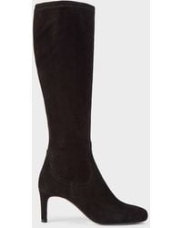 HOBBS Ladies Black Suede Round Toe Imogen Knee High Boots UK9 NEW RRP299 