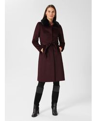Hobbs - Edeline Wool Coat With Faux Fur Collar - Lyst