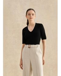 Hobbs - Scarlett V Neck Knitted Top - Lyst