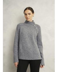 Hobbs - Lisbeth Roll Neck Button Detail Knitted Jumper - Lyst