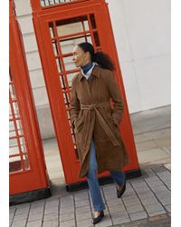 Hobbs - Oakley Suede Trench Coat - Lyst