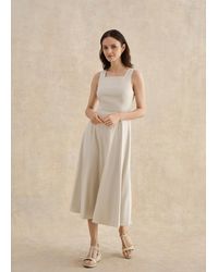 Hobbs - Trinity Linen Blend Midi Dress - Lyst