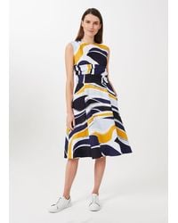 Hobbs - Twitchill Linen Fit And Flare Dress - Lyst