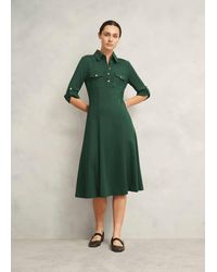 Hobbs - Dark Angelica Utility Ponte Midi Dress - Lyst