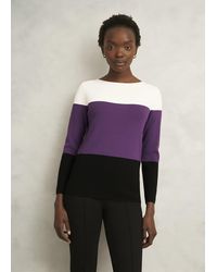 Hobbs - Alice Colour Block Crew Neck Knitted Jumper - Lyst