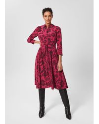 Hobbs - Petite Lainey Belted Fit And Flare Dress - Lyst