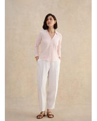Hobbs - Zariah Cotton Slub 3/4 Sleeve Shirt - Lyst