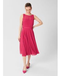 Hobbs - Petite Della Spot Fit And Flare Dress - Lyst