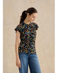 Hobbs - Lila Ruffle Sleeve Printed Top - Lyst