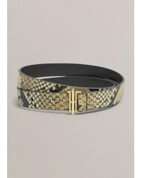 Hobbs - Nala Skinny Snake Printed Leather Belt - Lyst