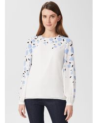 Hobbs - Zeoy Floral Puff Sleeve Blouse - Lyst