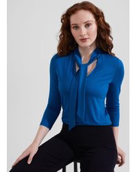 Hobbs - Alba Tie Neck Top - Lyst