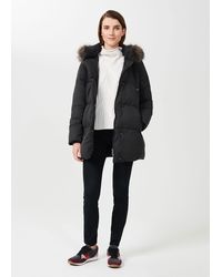 hobbs heather puffer coat black