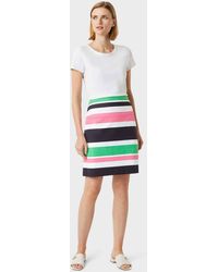 Hobbs - Alya Cotton Blend Stripe A Line Skirt - Lyst