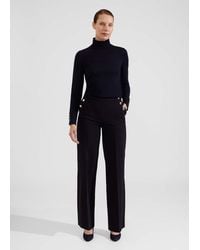 Hobbs - Hana Wide Leg Cotton Blend Trousers - Lyst