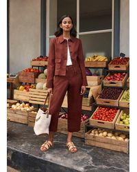 Hobbs - Lillie Linen Cropped Trousers - Lyst