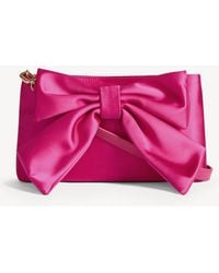 Hobbs - Maisey Satin Bow Clutch - Lyst