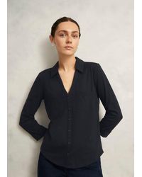 Hobbs - Zariah Cotton Slub 3/4 Sleeve Shirt - Lyst