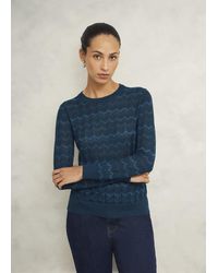 Hobbs - Semi-Sheer Metallic Knit Jumper - Lyst