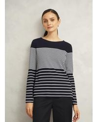 Hobbs - Constance Cotton Striped Long Sleeve Top - Lyst