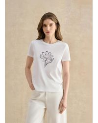 Hobbs - Pixie Cotton Embroidered Printed T-Shirt - Lyst