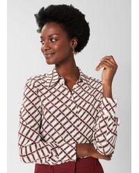 Hobbs - Eva Printed Silk Blouse - Lyst