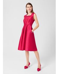 Hobbs Marcella Silk Blend Beaded Dress in Pink | Lyst UK