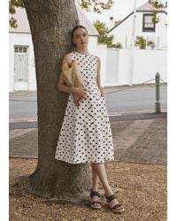 Hobbs - Carmen Linen Polka Dot Dress - Lyst