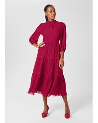 Hobbs - Colette Tiered Fit And Flare Dress - Lyst