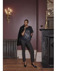 Hobbs - Lilibet Sparkle Sequin Short Sleeve Top - Lyst