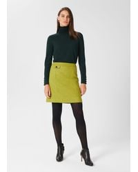 Hobbs Arianne A Line Wool Skirt - Green