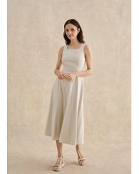 Hobbs - Trinity Linen Blend Midi Dress - Lyst