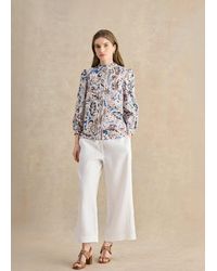 Hobbs - Lillie Linen Cropped Trousers - Lyst