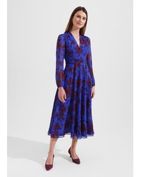 Hobbs - Aurora Fit And Flare Printed Dress - Lyst