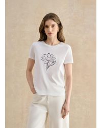 Hobbs - Pixie Cotton Embroidered Printed T-Shirt - Lyst