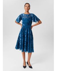 Hobbs - Eleanor Devore Fit And Flare Dress - Lyst