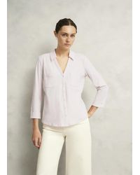 Hobbs - Zariah Cotton Slub 3/4 Sleeve Shirt - Lyst