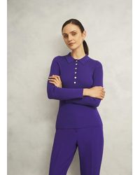 Hobbs - Fara Ribbed Knitted Shirt - Lyst