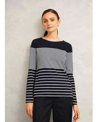 Hobbs - Constance Cotton Striped Long Sleeve Top - Lyst