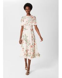 Hobbs - Gianna Silk Floral Dress - Lyst