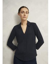 Hobbs - Zariah Cotton Slub 3/4 Sleeve Shirt - Lyst