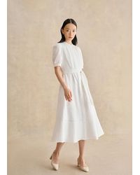 Hobbs - Petite Amani Cotton Embroidery Dress - Lyst