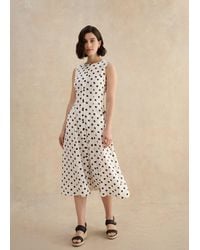 Hobbs - Petite Carmen Linen Polka Dot Dress - Lyst