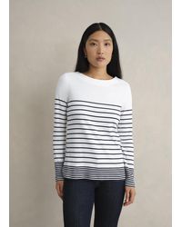 Hobbs - Constance Cotton Striped Top - Lyst