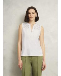Hobbs - Suzanna Cotton Broderie Top - Lyst
