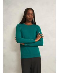 Hobbs - Dark Penny Merino Wool Crew Neck Knitted Jumper - Lyst